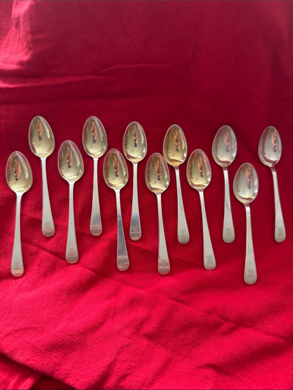 Antique set of 12 Sterling Silver Spoons